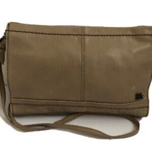 The Sak Crossbody Shoulderbag Taupe  Leather Purse  handbag Clutch
